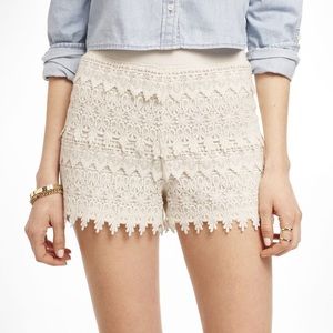 Express High waisted Lace White shorts. New!